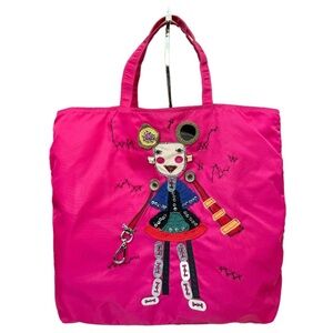Prada Nylon Robot Tote Bag Vintage Tessuto Hot Pink